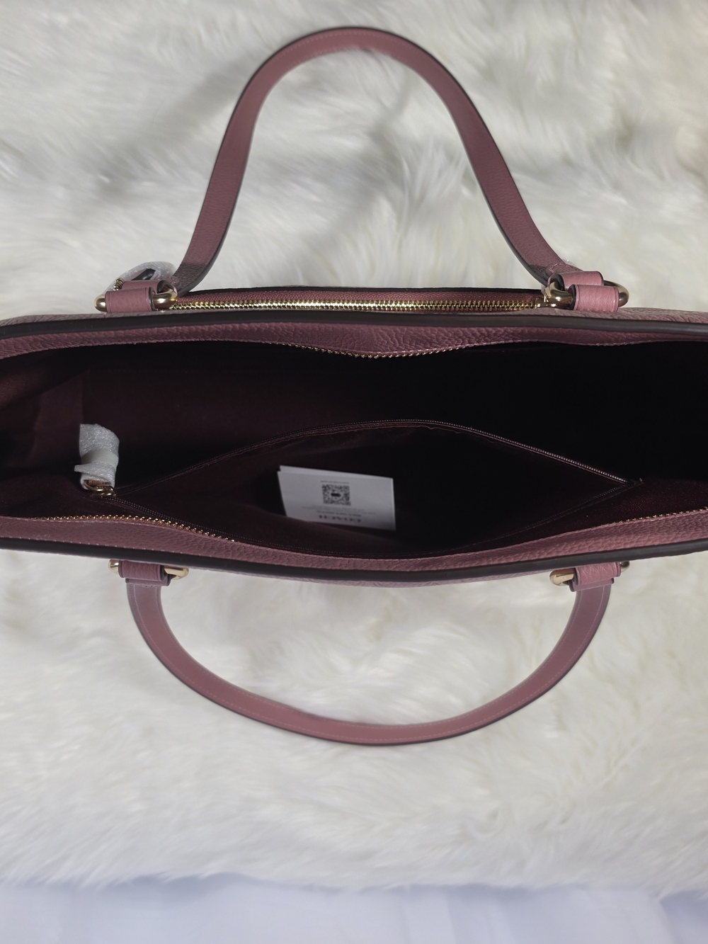 Coach Signature Tote Bag Signature Leather Gold/Peony - Picture 3 of 10